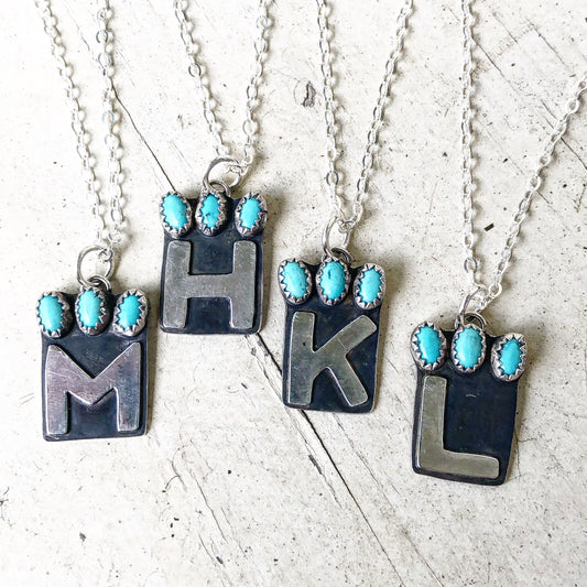 Queen of Turquoise Initial Necklace